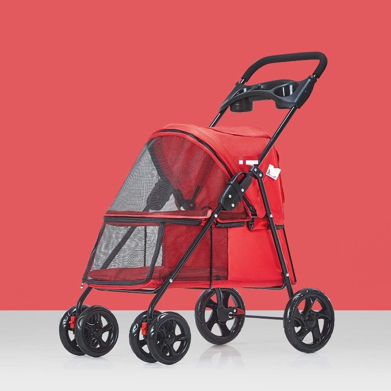 Pet Dog Stroller, Quick Folding, Shockproof with 2 Front Swivel Wheels & Rear Brake Wheels, Cup & Storage Bags Holder, Puppy Jogger Carrier Pet Dog Stroller, Quick Folding, Shockproof with 2 Front Swivel Wheels & Rear Brake Wheels, Cup & Storage Bags Holder, Puppy Jogger Carrier